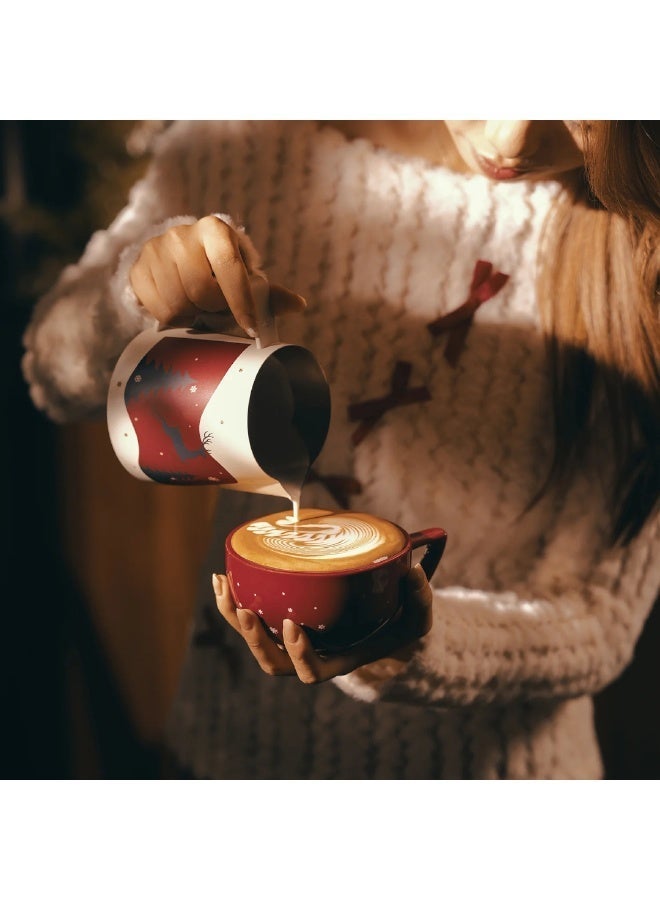 MHW-3BOMBER Milk Pitcher 5.0 Christmas Edition – 600 ml Stainless Steel Milk Frothing Jug with Precision Pour Spout, Ergonomic Handle, Professional Barista Latte Art Pitcher - Image 3